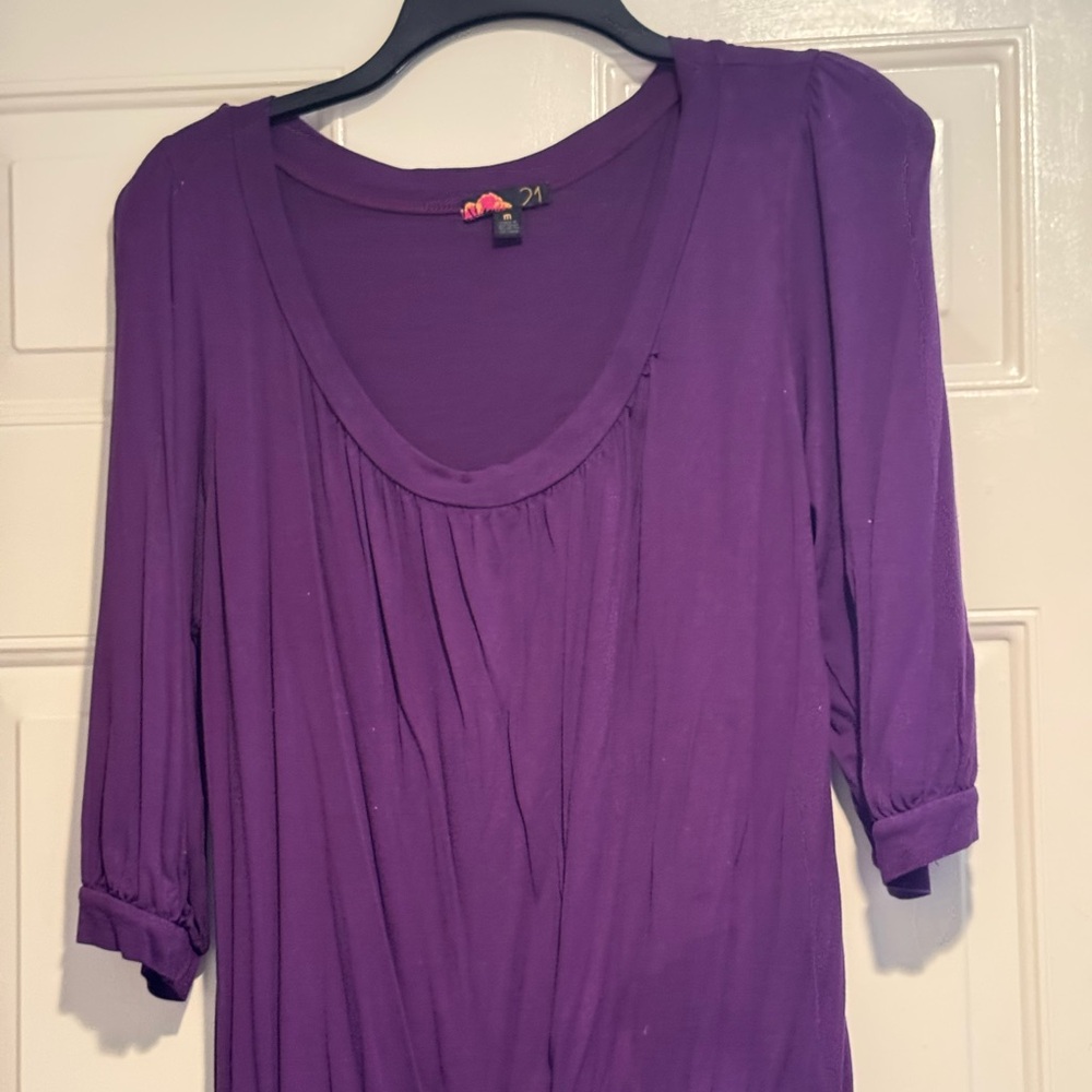 Purple Scoop Neck Women's Top - Forever 21